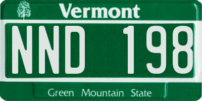VT license plate NND198