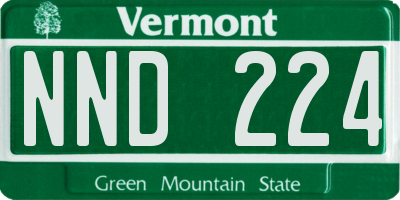 VT license plate NND224