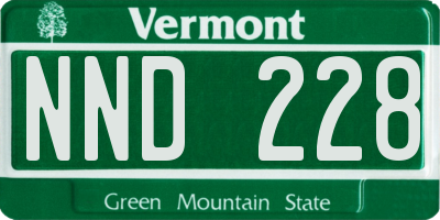 VT license plate NND228
