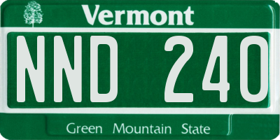 VT license plate NND240