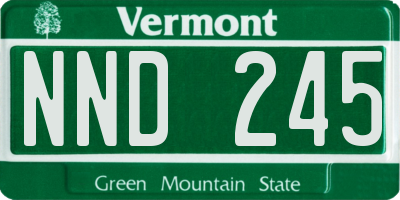 VT license plate NND245