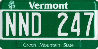 VT license plate NND247