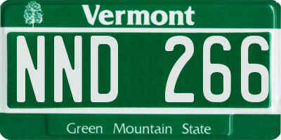 VT license plate NND266