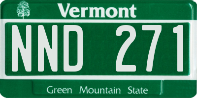 VT license plate NND271