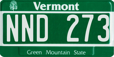 VT license plate NND273
