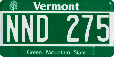 VT license plate NND275