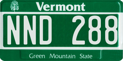 VT license plate NND288
