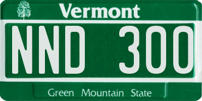 VT license plate NND300