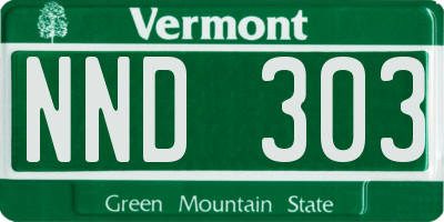 VT license plate NND303