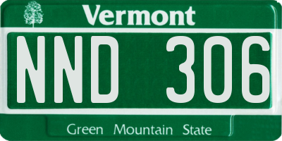 VT license plate NND306