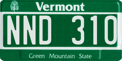 VT license plate NND310