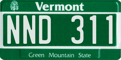 VT license plate NND311