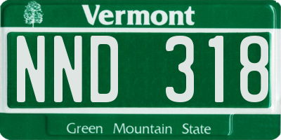 VT license plate NND318