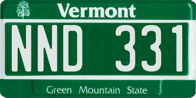 VT license plate NND331