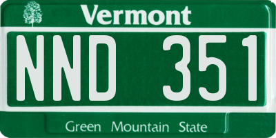 VT license plate NND351