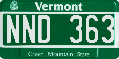 VT license plate NND363