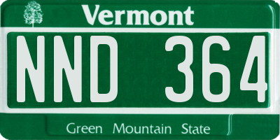 VT license plate NND364