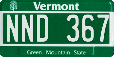 VT license plate NND367