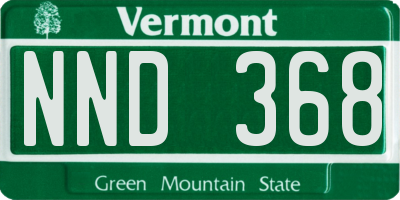 VT license plate NND368