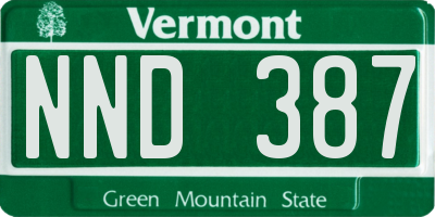 VT license plate NND387