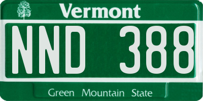 VT license plate NND388