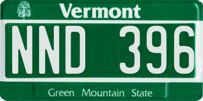 VT license plate NND396
