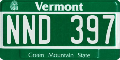 VT license plate NND397