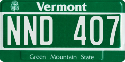 VT license plate NND407
