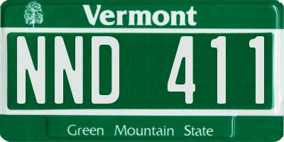 VT license plate NND411