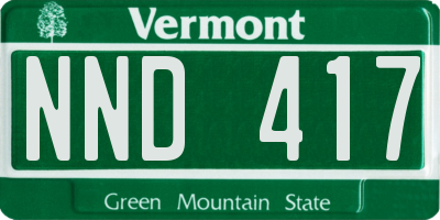 VT license plate NND417
