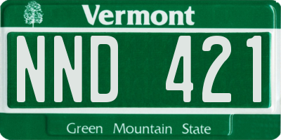 VT license plate NND421
