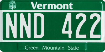 VT license plate NND422