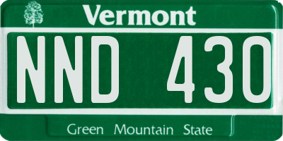 VT license plate NND430