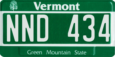 VT license plate NND434