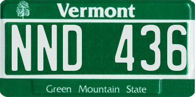 VT license plate NND436