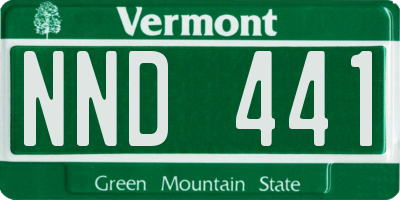 VT license plate NND441