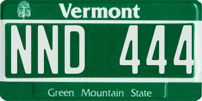 VT license plate NND444