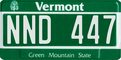 VT license plate NND447