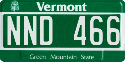 VT license plate NND466