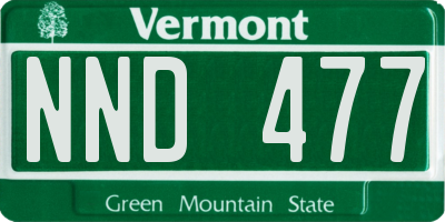 VT license plate NND477