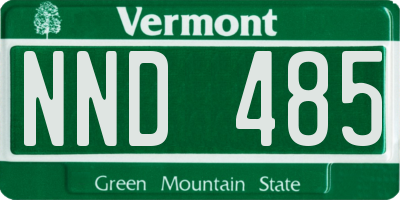 VT license plate NND485