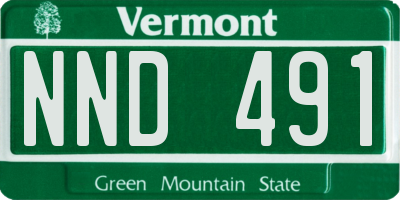 VT license plate NND491