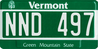 VT license plate NND497