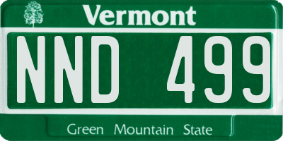 VT license plate NND499