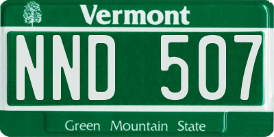 VT license plate NND507