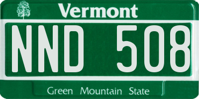 VT license plate NND508