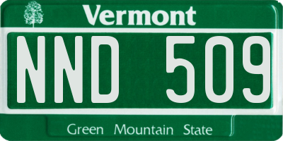 VT license plate NND509