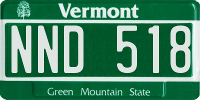 VT license plate NND518
