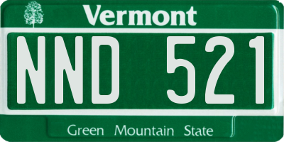 VT license plate NND521