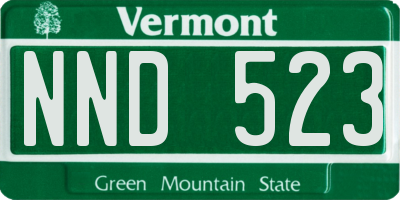 VT license plate NND523
